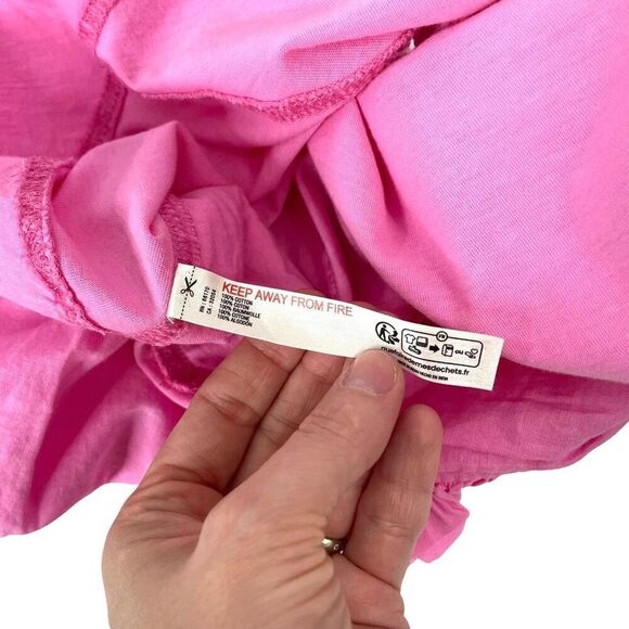 Anthropologie Daily Practice Bubble-Hem tank Dress Size M barbie pink - Picture 10 of 10